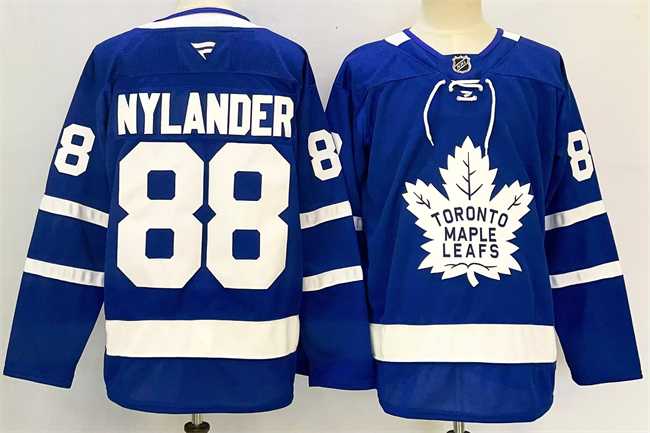 Mens Toronto Maple Leafs #88 William Nylander Blue 2024-25 Stitched Jersey